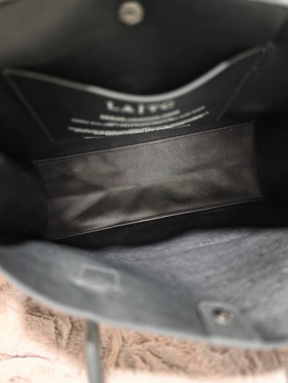 Black Statement LA/TC Tote Bag with White Typography - Picture 12 of 16